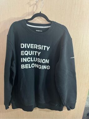 Sport-Tek Black Crewneck Sweatshirt with Diversity Print Size 2XL